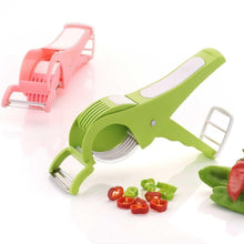 Load image into Gallery viewer, 2 in 1 Vegetable Cutter with Peeler (Multicolour) / 2 in 1 Veg Cutter Stainless Steel 5 Blade Vegetable &amp; Fruit Cutter for Kitchen - Pack of 1
