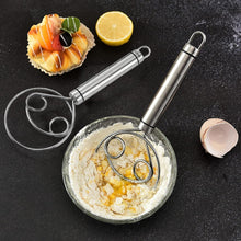 Load image into Gallery viewer, Dishwasher Safe Danish Dough Whisk, Stainless Steel Bread Whisk, Bread Mixer Making Tools
