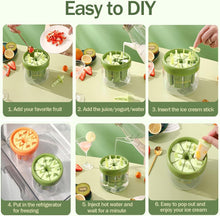 Load image into Gallery viewer, Reusable DIY 8 Pieces Ice Pop Mould
