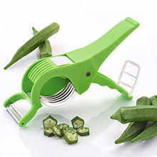 Load image into Gallery viewer, 2 in 1 Vegetable Cutter with Peeler (Multicolour) / 2 in 1 Veg Cutter Stainless Steel 5 Blade Vegetable &amp; Fruit Cutter for Kitchen - Pack of 1
